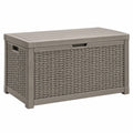 Aufbewahrungsbox 114 x 51 x 50 cm Kunststoff Grau für Garten wetterbeständig