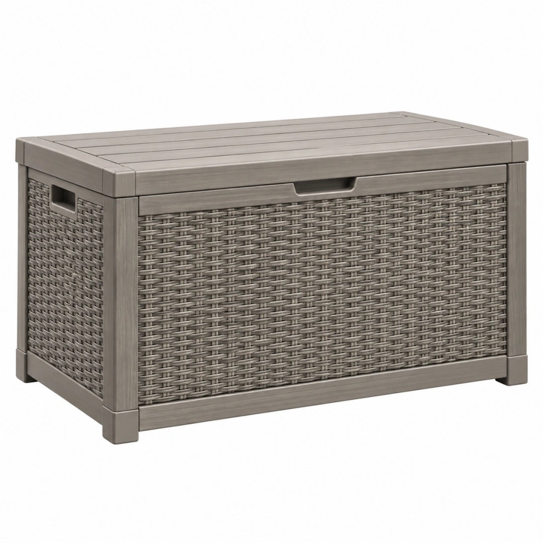 Aufbewahrungsbox 114 x 51 x 50 cm Kunststoff Grau für Garten wetterbeständig