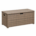 Aufbewahrungstruhe 120 x 50 x 60 cm aus PE-Rattan Braun mit Klappdeckel