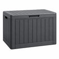 Aufbewahrungsbox 120 x 54 x 57 cm Kunststoff Anthrazit für Garten wetterfest