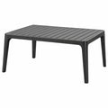 Gartentisch 90 x 60 x 45 cm Kunststoff Schwarz Lamellenplatte Modern