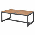Gartentisch 180 x 90 cm Holzoptik Braun Metallgestell Anthrazit für Terrasse