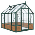 Gewächshaus 240 x 190 x 245 cm Metall Grün mit transparenten Paneelen klassisch mit Dachfenster