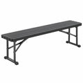 Klappbare Gartenbank 183 x 28 x 43 cm aus Metall Schwarz mit Lattenfläche