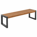 Gartenbank 120 x 35 x 45 cm Holz Metall Braun Schwarz modern