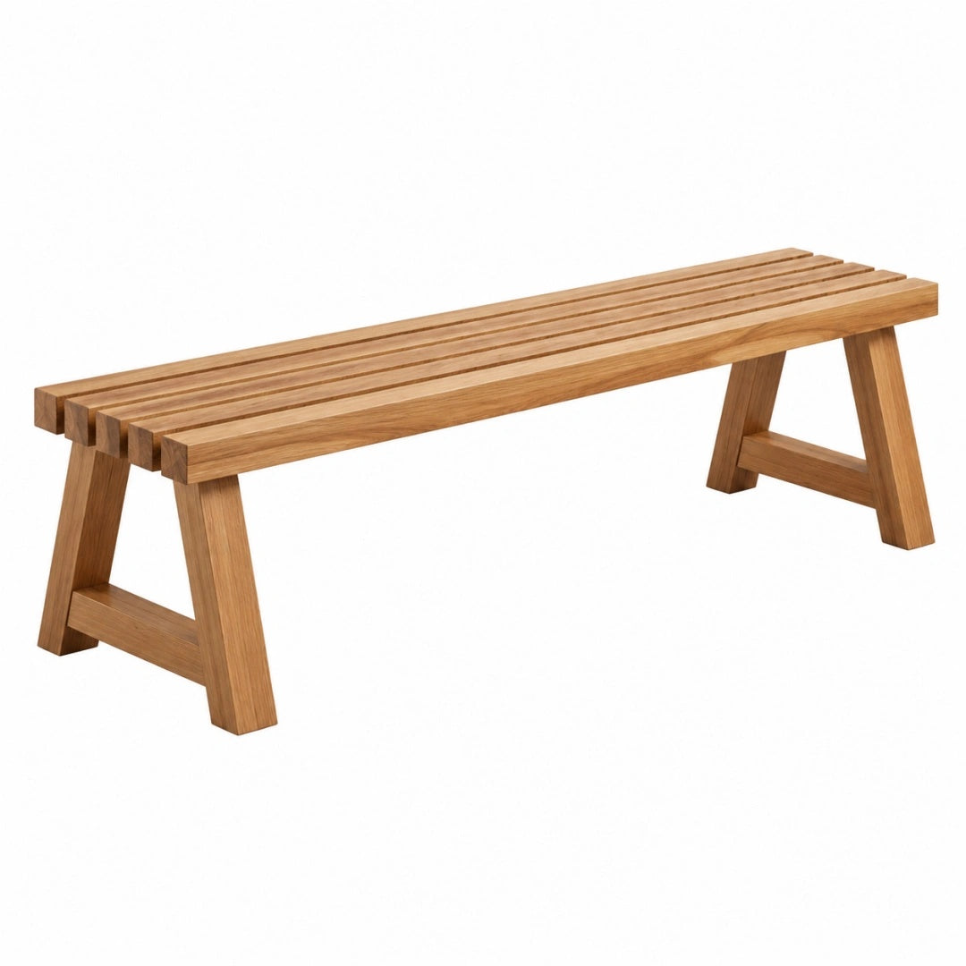 Gartenbank 150 cm Holz Natur - Latten Sitzbank für Terrasse