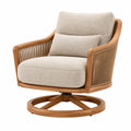 Drehsessel 85 x 86 x 95 cm aus Holz und Textil in Beige/Braun mit Drehfunktion
