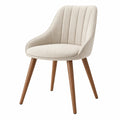 Esszimmerstuhl 58 x 62 x 85 cm Textil Beige Holzbeine gepolstert