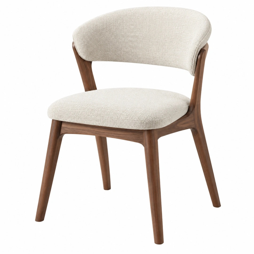 Esszimmerstuhl 55 x 57 x 78 cm Holz und Textil in Beige Braun - gepolsterter Stuhl im modernen Stil