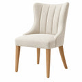 Polsterstuhl 58 x 65 x 98 cm Stoff Beige mit Holzbeinen im klassischen Stil